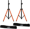 Tripod PA Speaker Stands with Orange Base and 2 Canvas Carrying Bags L582