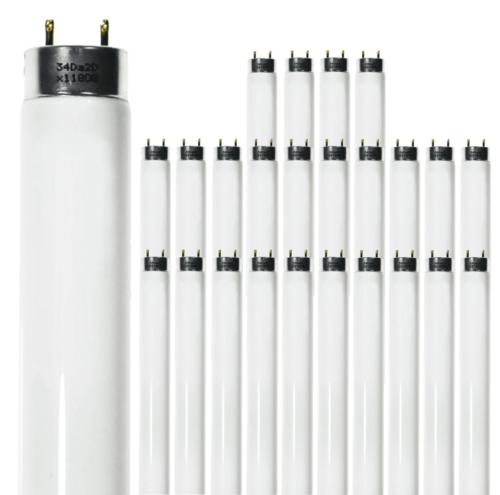 24 Inch T8 Fluorescent Tube Light Bulb 17W 4100K Cool White 2800 Lumen G13 Bi-Pin Base Pack of 25 J328