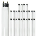 24 Inch T8 Fluorescent Tube Light Bulb 17W 4100K Cool White 2800 Lumen G13 Bi-Pin Base Pack of 25 J328
