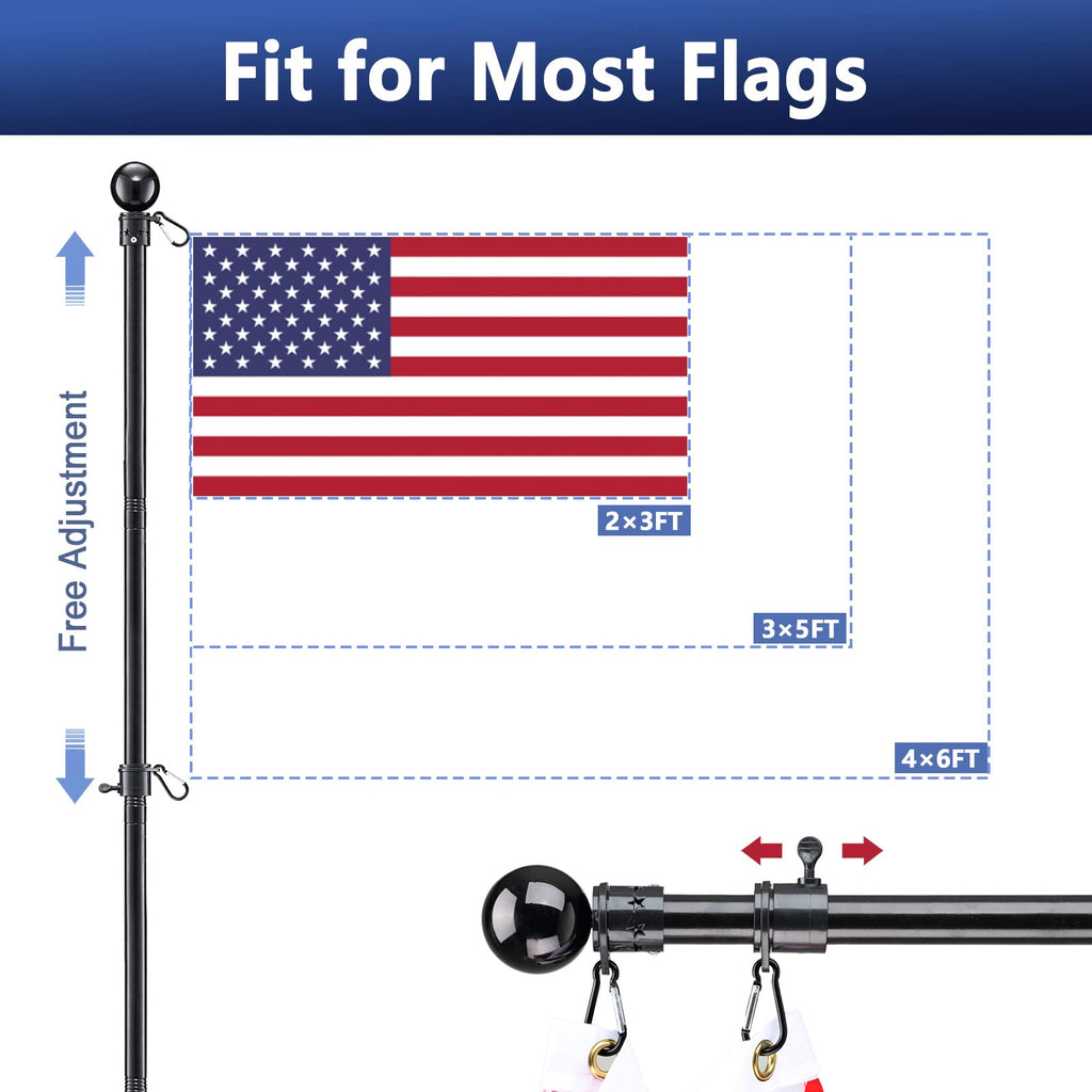 6ft Tangle Free Spinning Flag Pole Kit V342