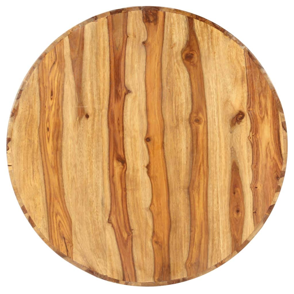 Round Coffee Table 25.6"x11.8" Solid Sheesham Wood F7044