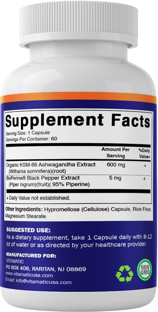 Ashwagandha Root Extract 600mg 60 Veggie Caps G82618