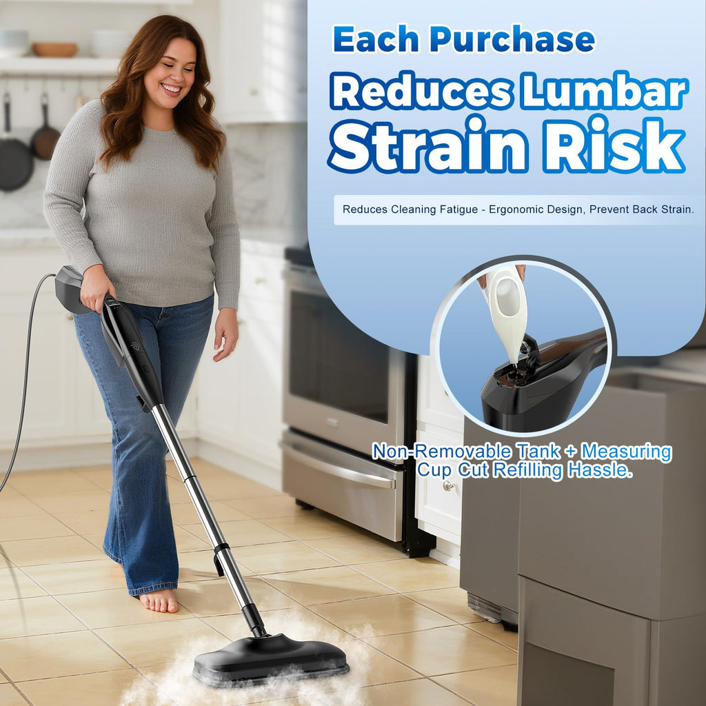 Heavy Duty Detachable Steam Mop Cleaner with 17 Accessories I99423