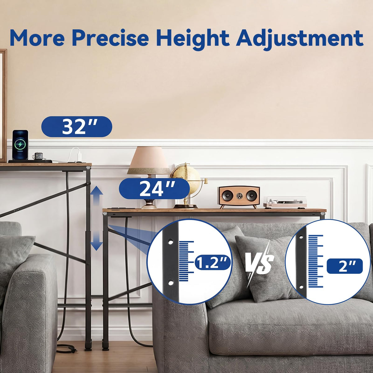 78.8 Inch Narrow Console Table with 2 AC Outlet H4584