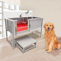 53'' Stainless Steel Pet Grooming Tub with Walk-in Stairs N60058