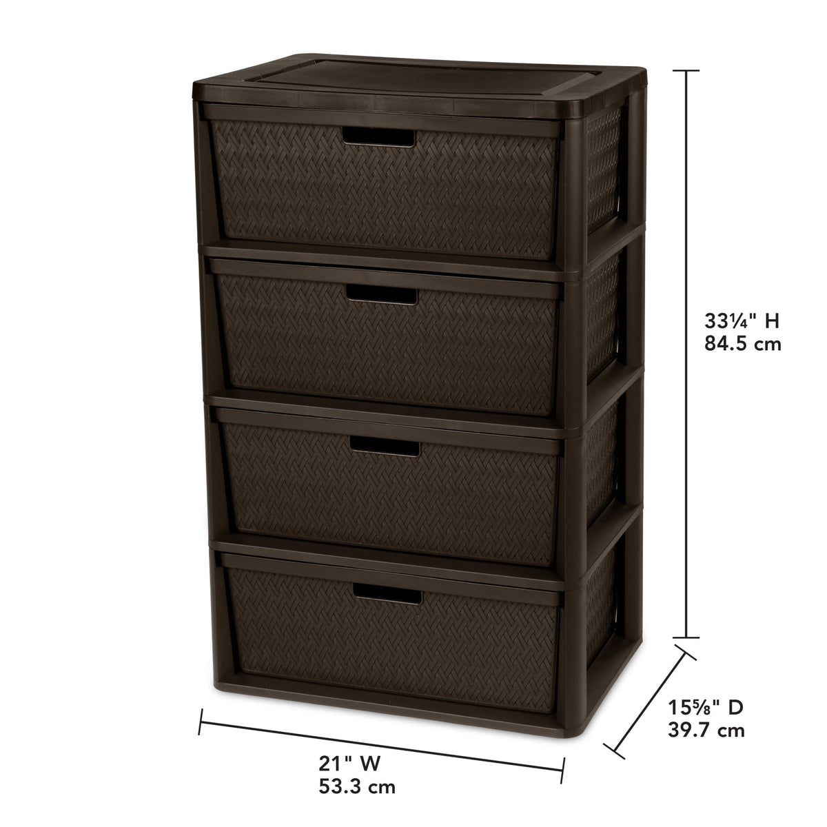 2 Pack Wide 4 Drawer Plastic Storage Tower Z442115