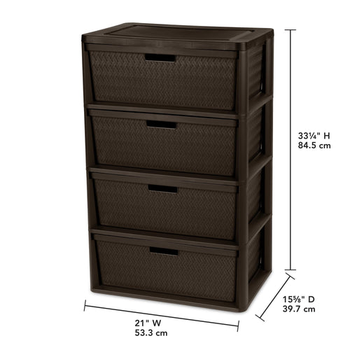 2 Pack Wide 4 Drawer Plastic Storage Tower Z442115