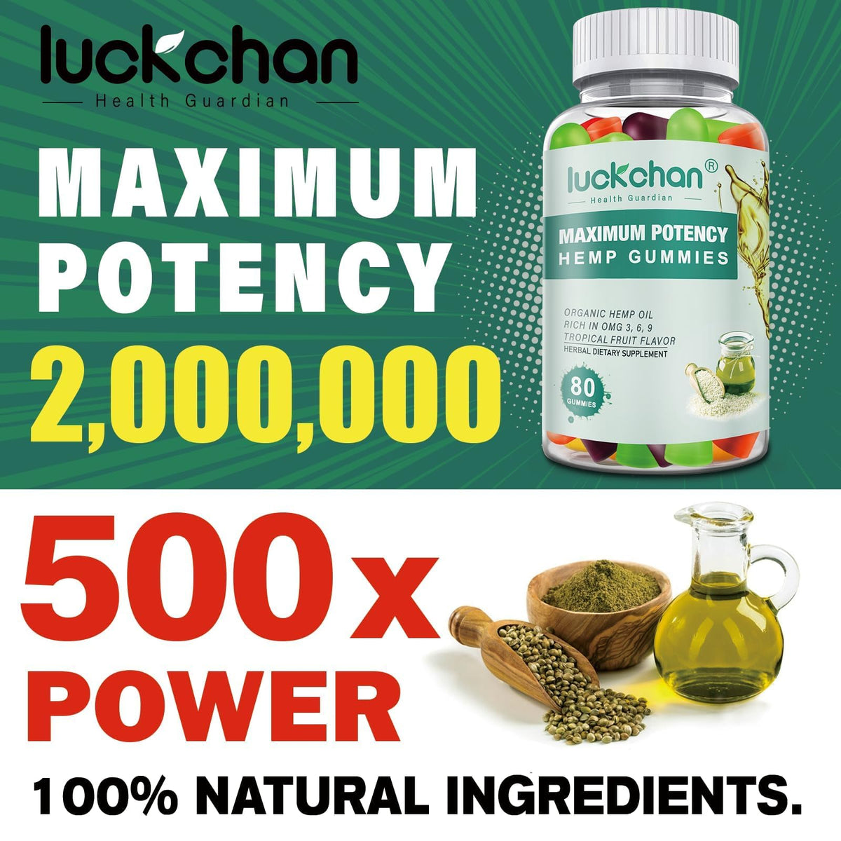 High Potency Organic Hemp Gummies 2 Packs W568582