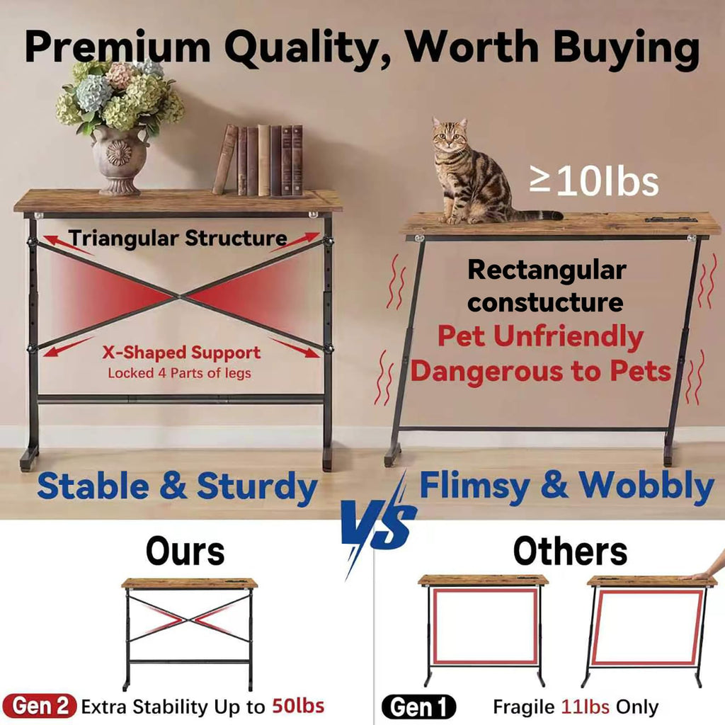 78.8 Inch Narrow Console Table with 2 AC Outlet H4584