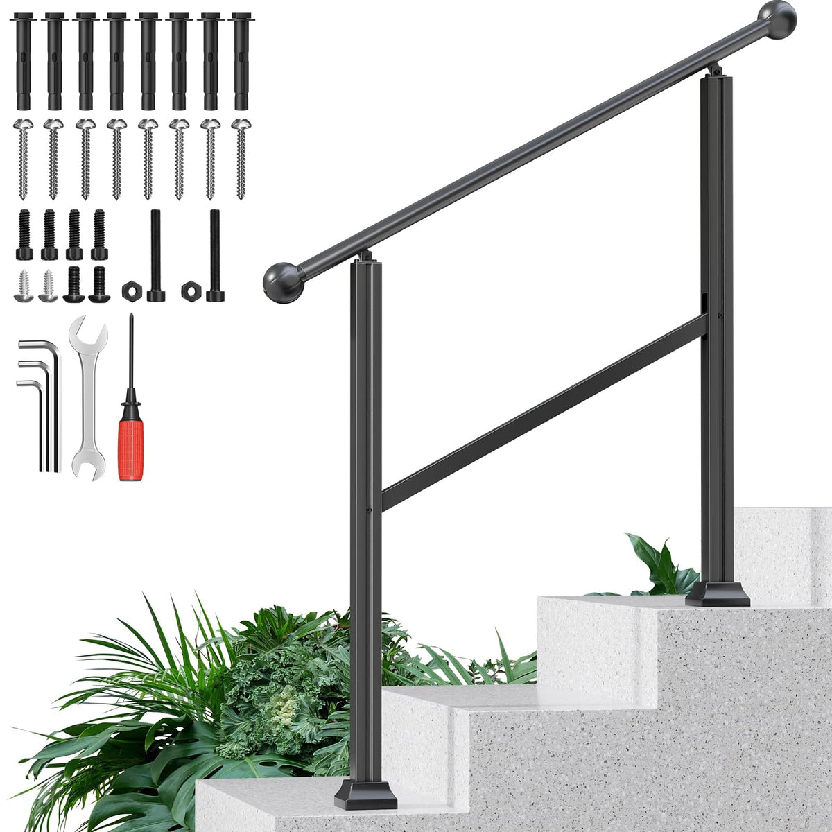 Adjustable Outdoor Stair Railing D117059