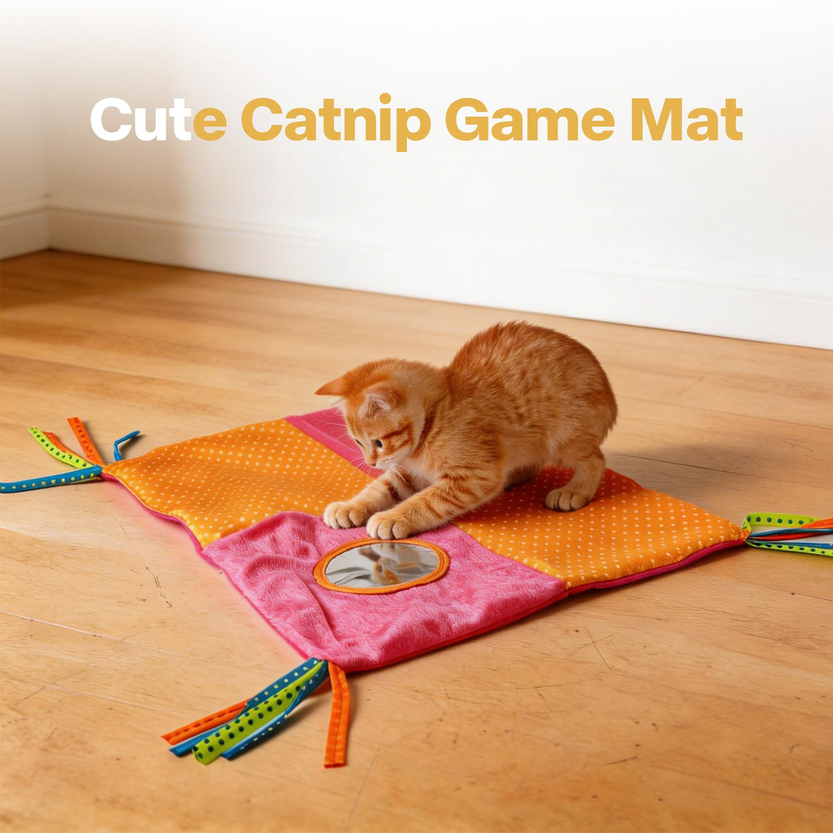 Blue Open Top Cat Litter Box with Scoop and Play Mat J8067