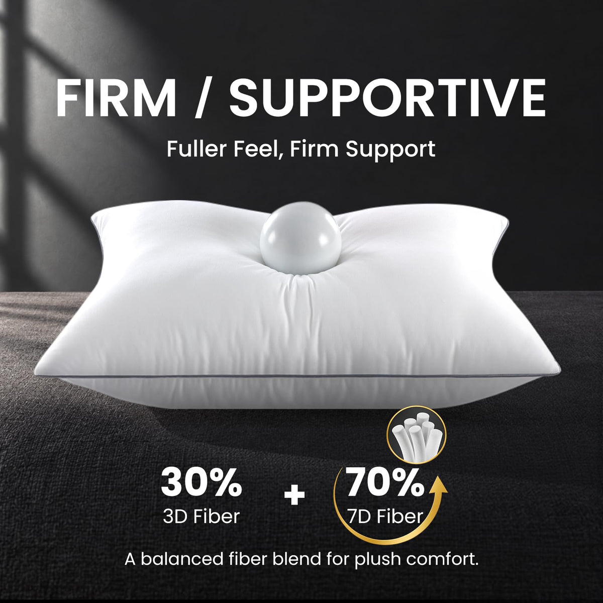 King Size Set of 2 Firm Bed Pillows N99131