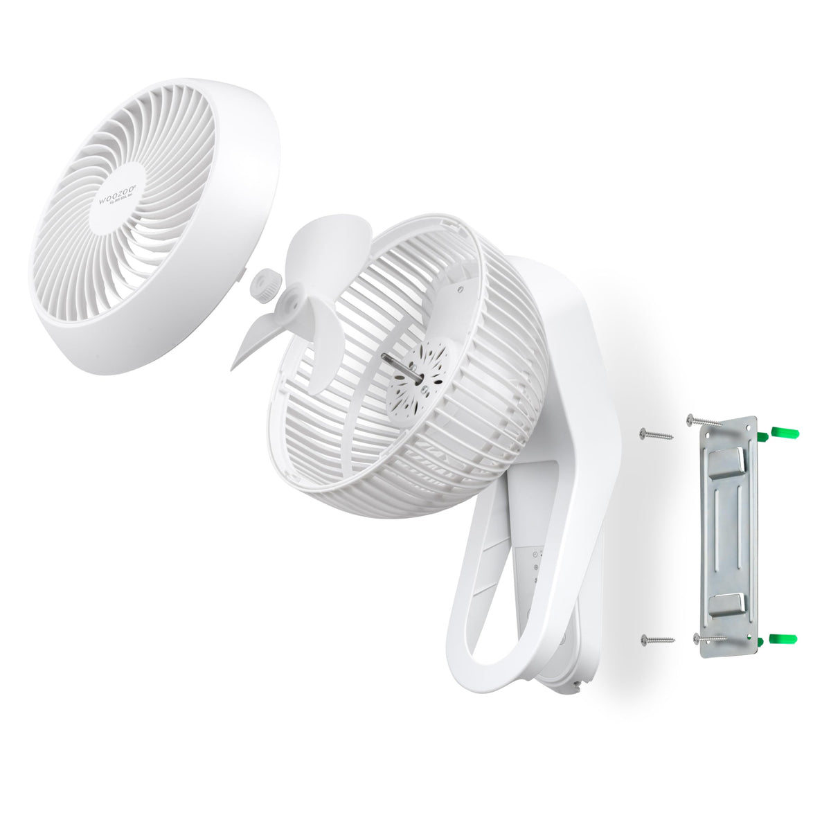 Wall Mount Fan with Remote, 360° Oscillation, 3 Speeds, White A5144
