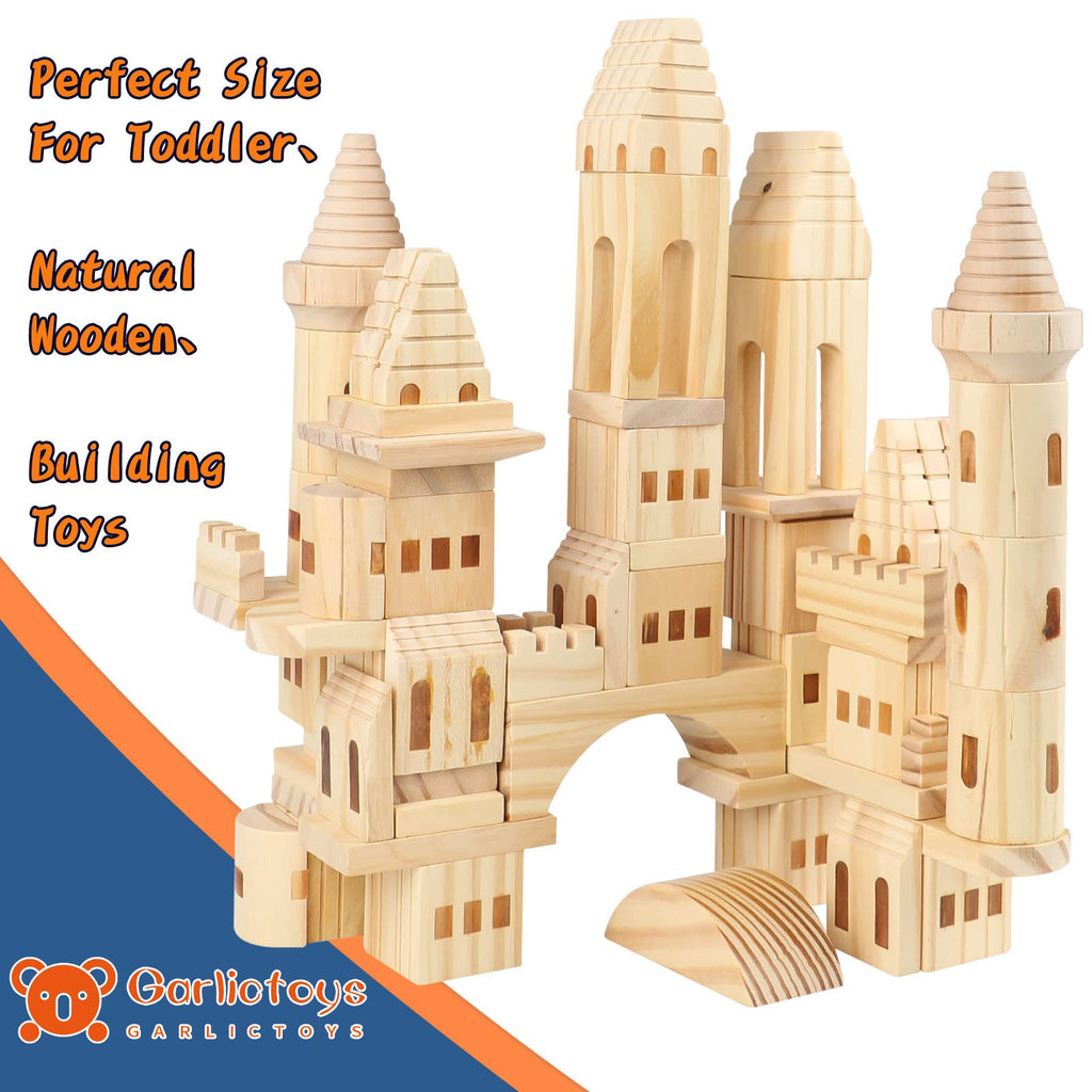 75 Pieces Wooden Castle Building Blocks T935648