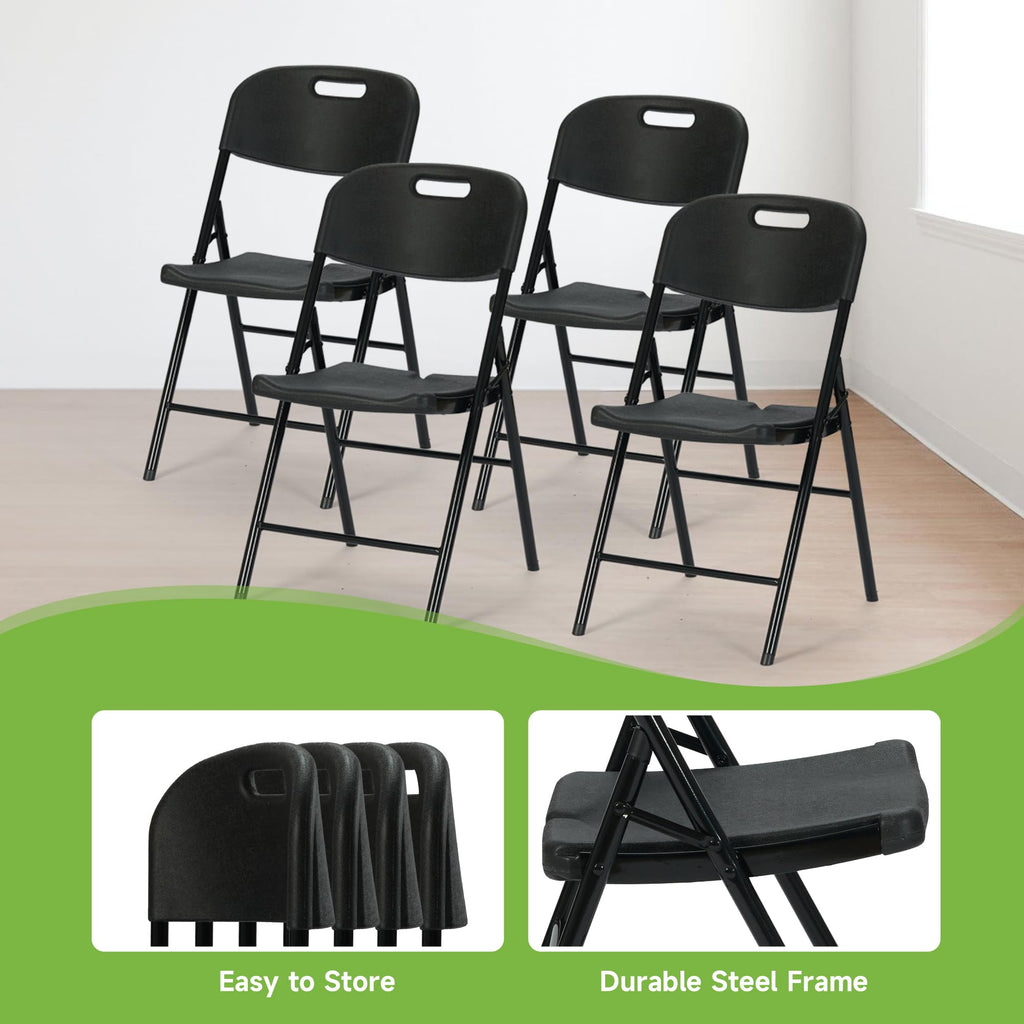 Black Plastic Folding Chair Set of 10 D268577