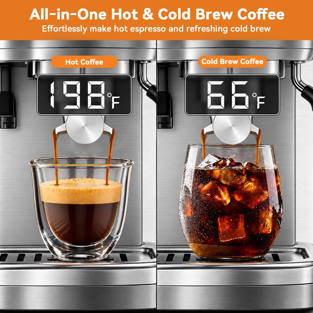 Espresso Machine with Grinder, 20 Bar, Milk Frother Z1246