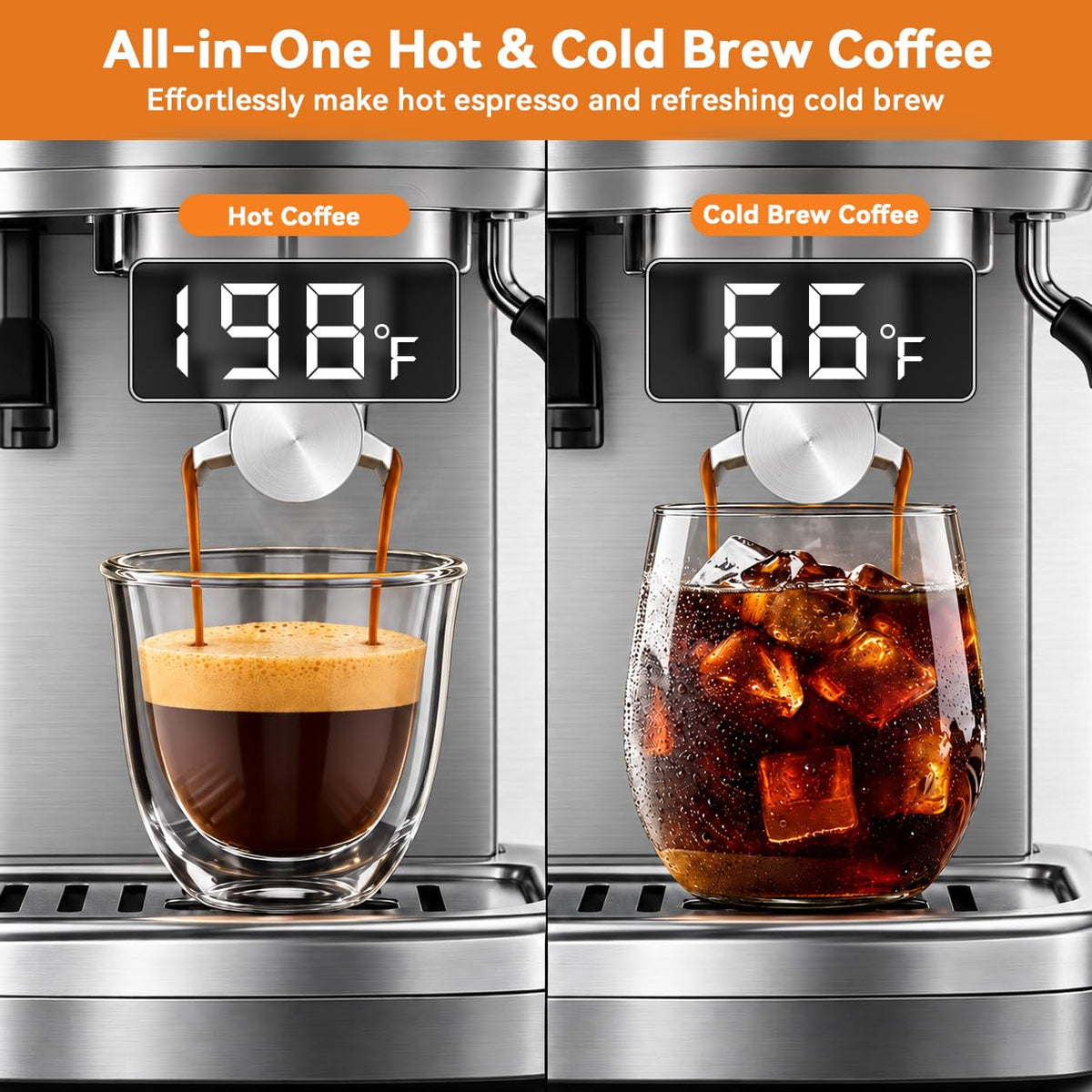 Espresso Machine with Grinder, 20 Bar, Milk Frother Z1246