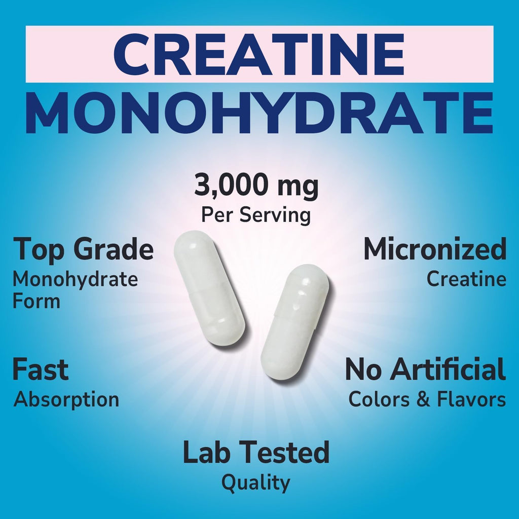 Micronized Creatine Monohydrate 3000 mg 120 Capsules G15308