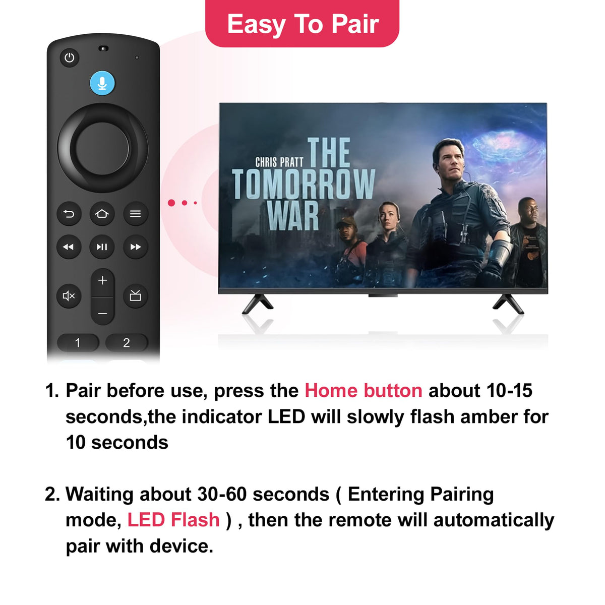Replacement Fire Stick Remote with Power Volume Buttons Voice Search Z1536