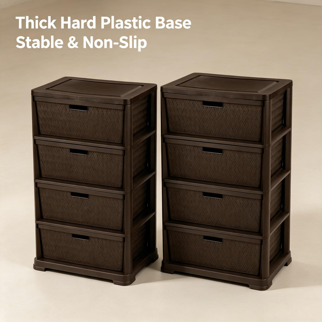 2 Pack Wide 4 Drawer Plastic Storage Tower Z442115