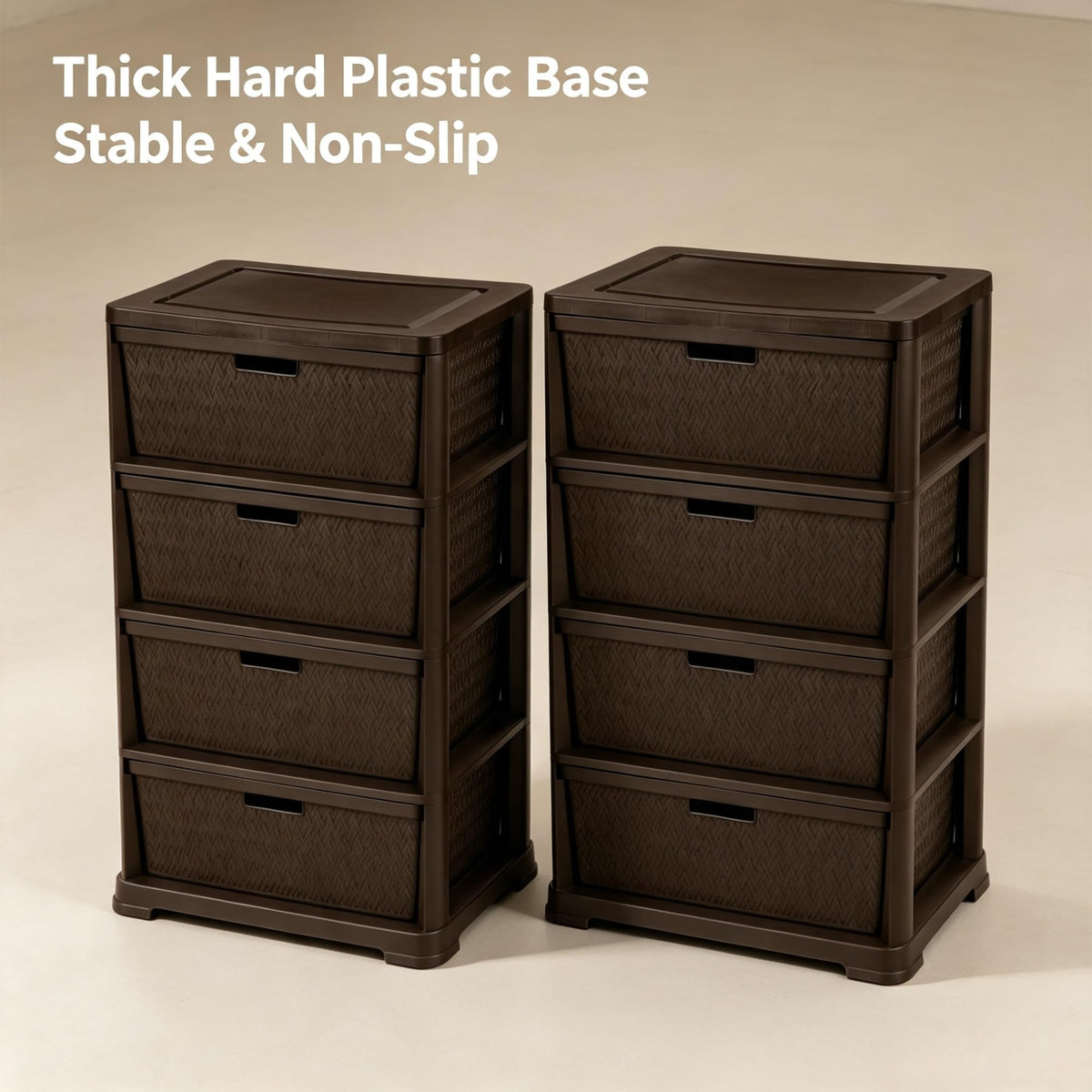 2 Pack Wide 4 Drawer Plastic Storage Tower Z442115