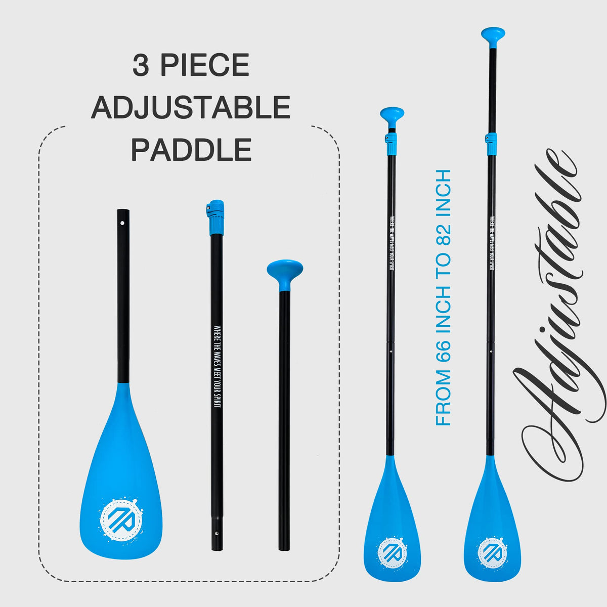 Adjustable Lightweight Aluminum Alloy Fiberglass Paddle Y36402