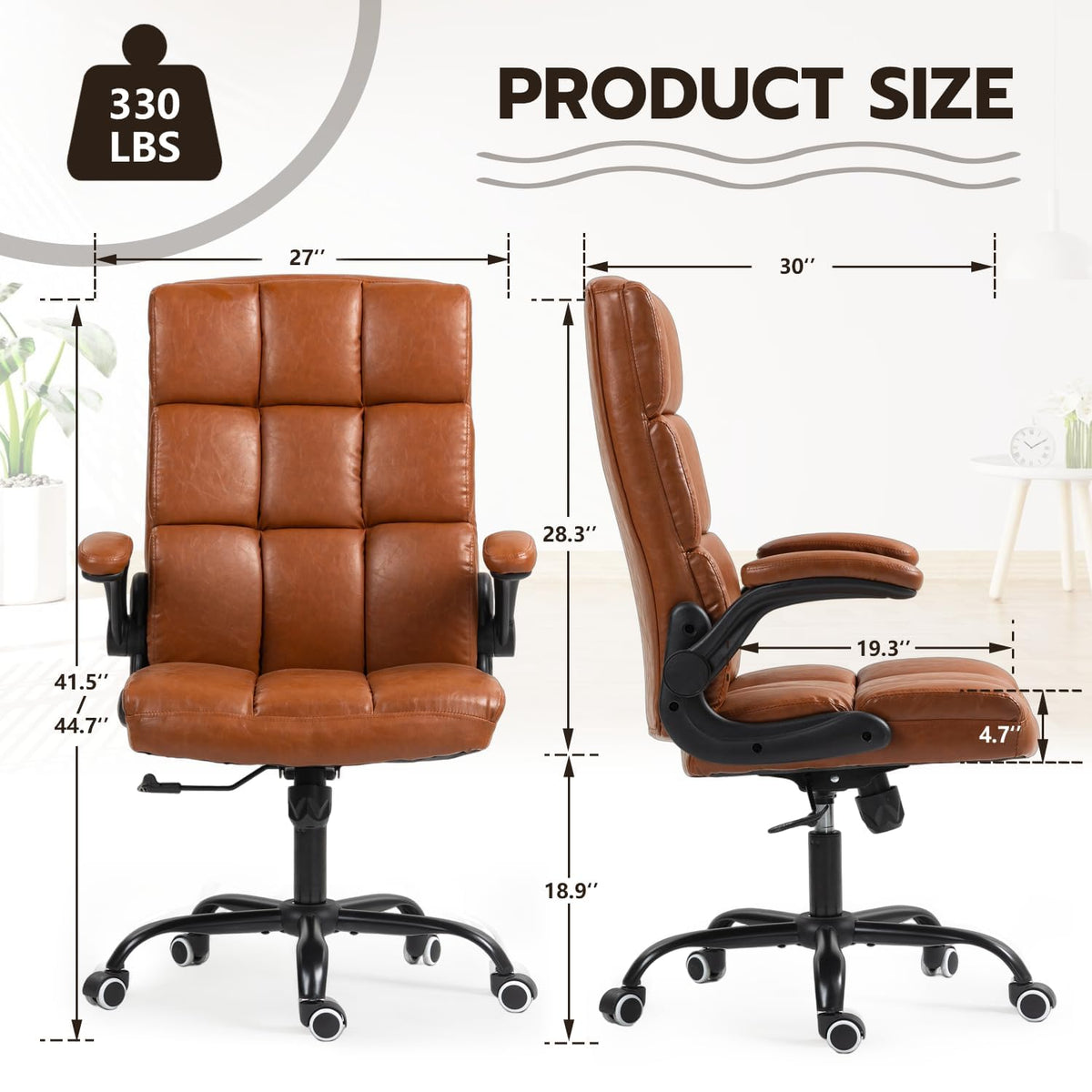 Executive Office Chair, PU Leather Ergonomic Desk Chair P84026