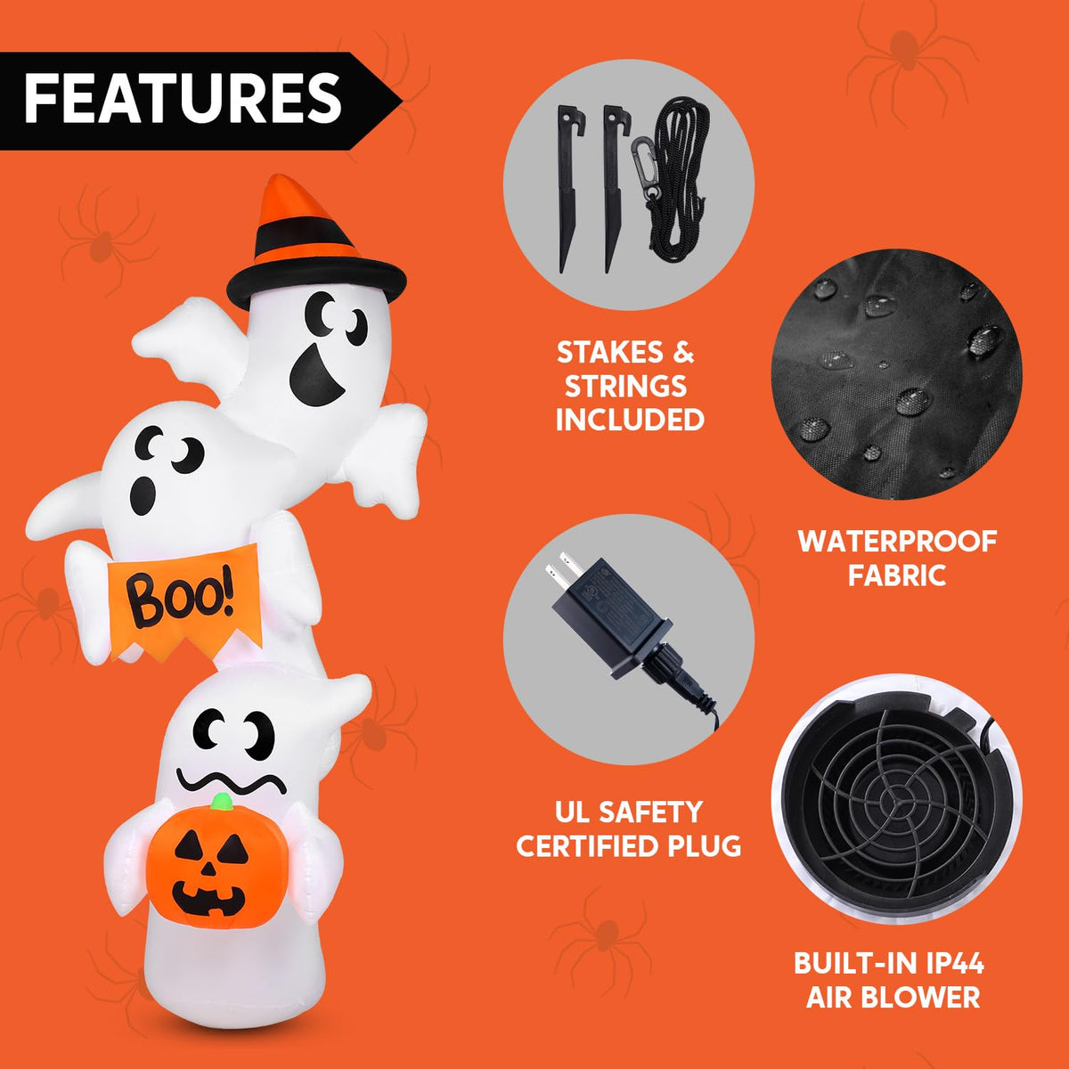Inflatable Ghost Outdoor Decorations with LEDs S97354