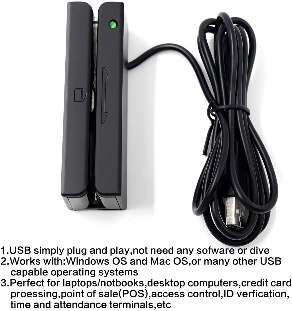 USB Magnetic Stripe 3-Track POS Credit Card Reader P548431