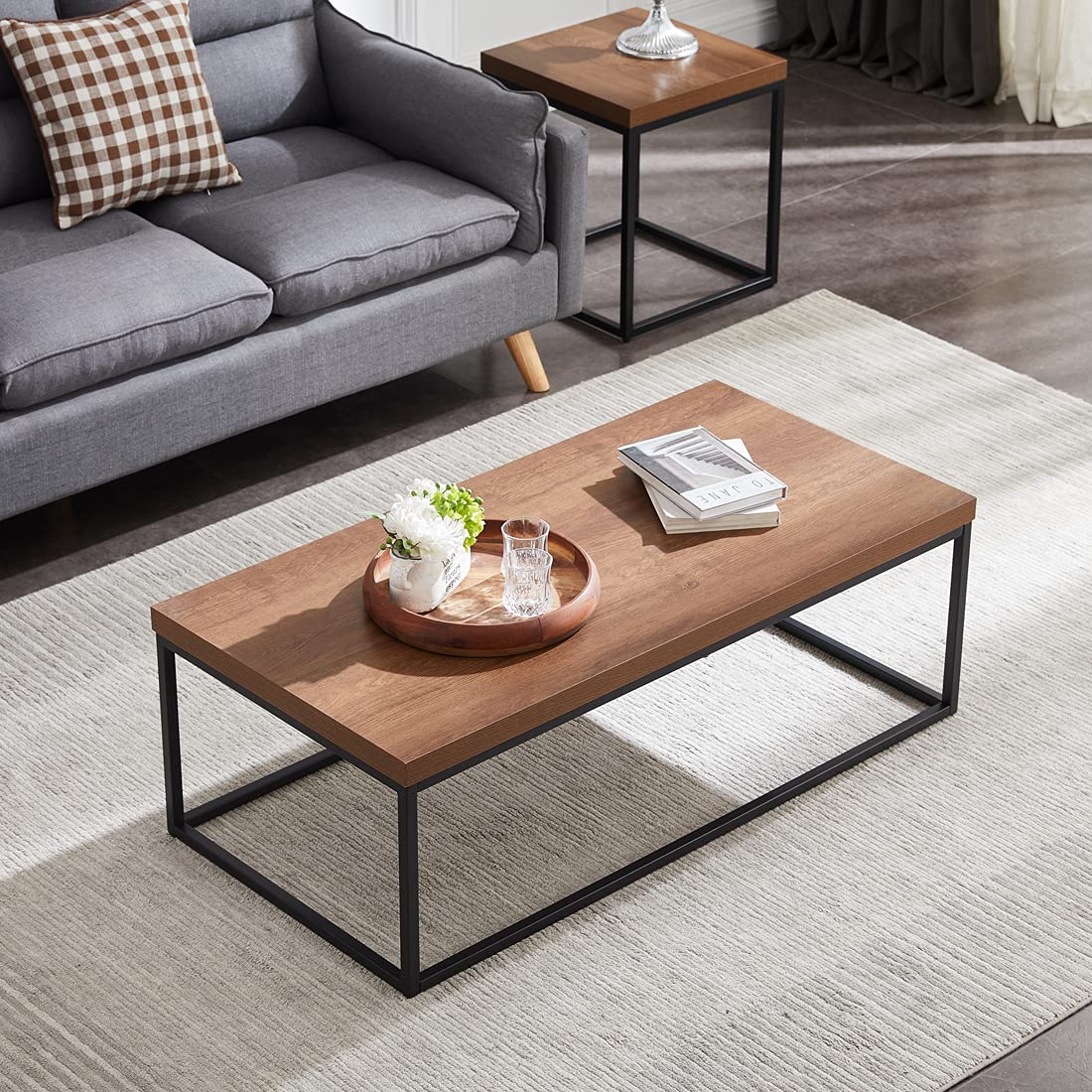 Dark Walnut Coffee Table & End Table Set D89986