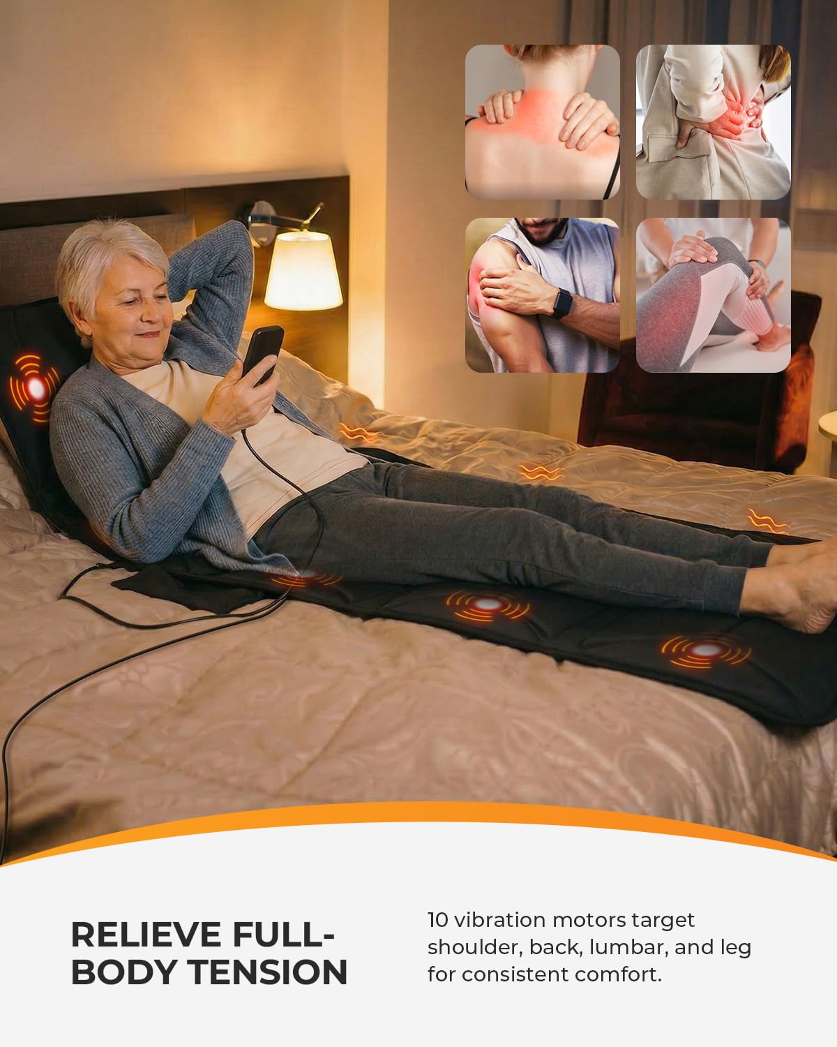 Full Body Massage Mat with Heat and Vibration U37119