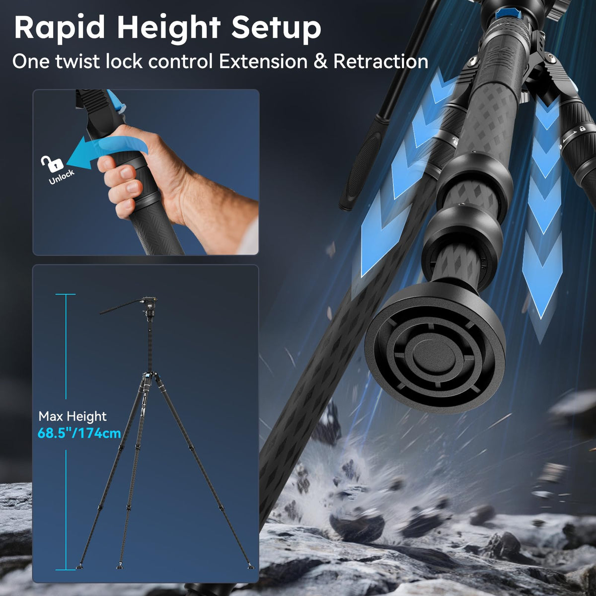 Carbon Fiber Video Tripod Kit L1030