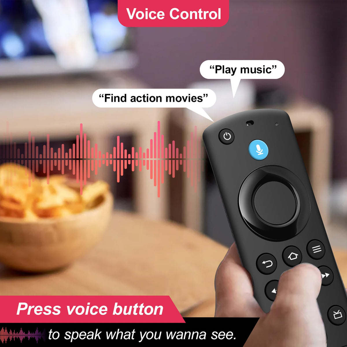 Replacement Fire Stick Remote with Power Volume Buttons Voice Search Z1536