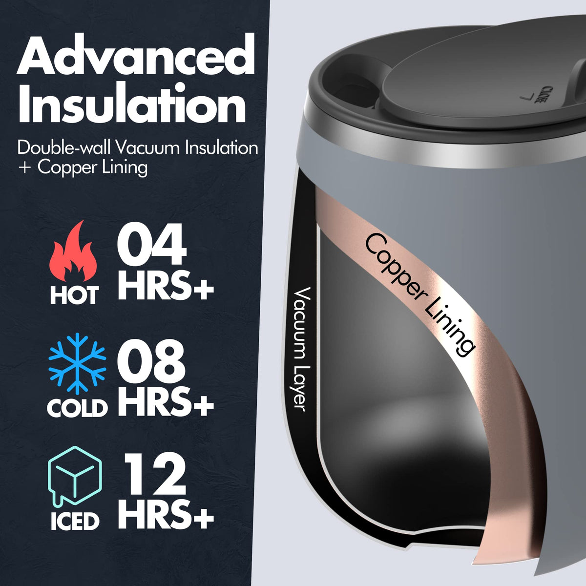 16 oz Insulated Stainless Steel Coffee Mug 2-Pack L5519