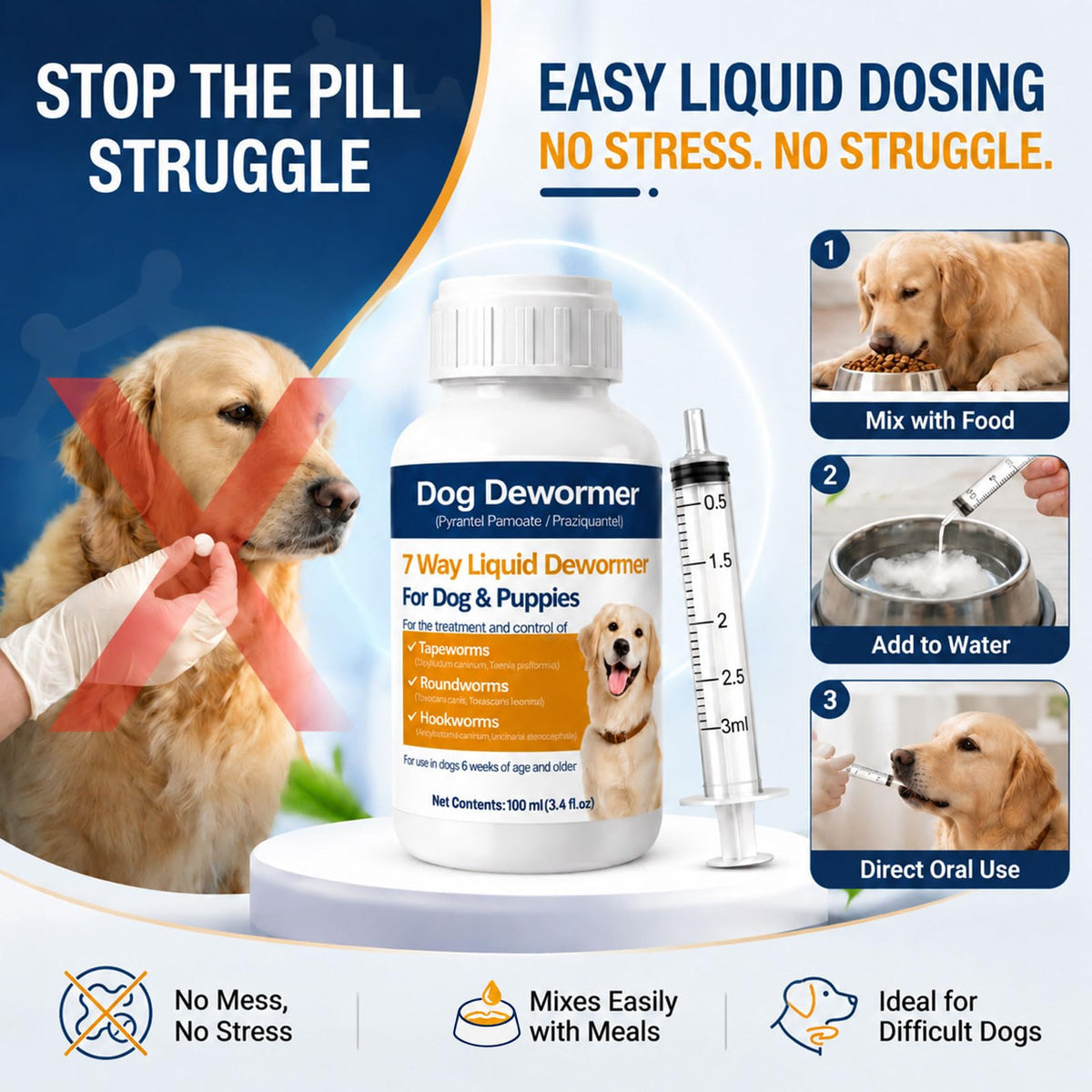 Dog Wormer Liquid 100ml M5979