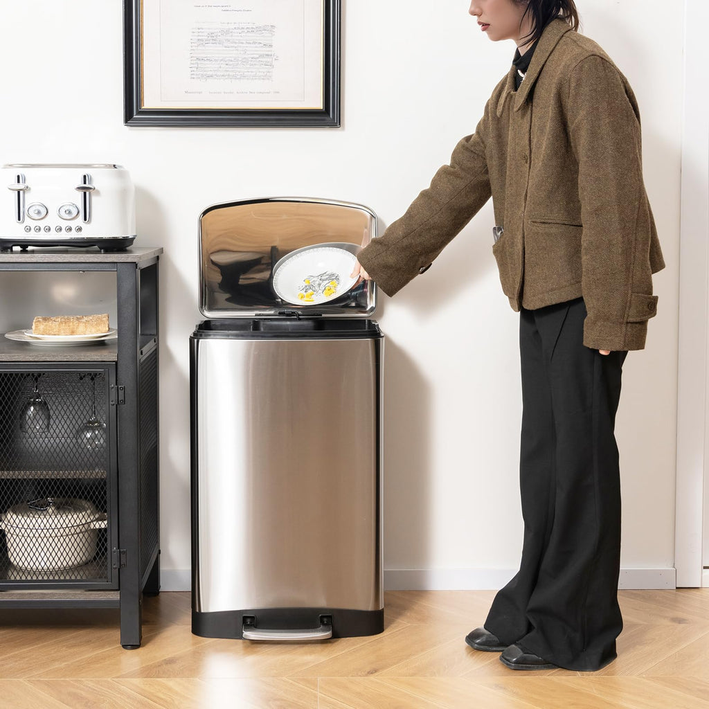 13.2 Gal Stainless Steel Step-on Trash Can N76260