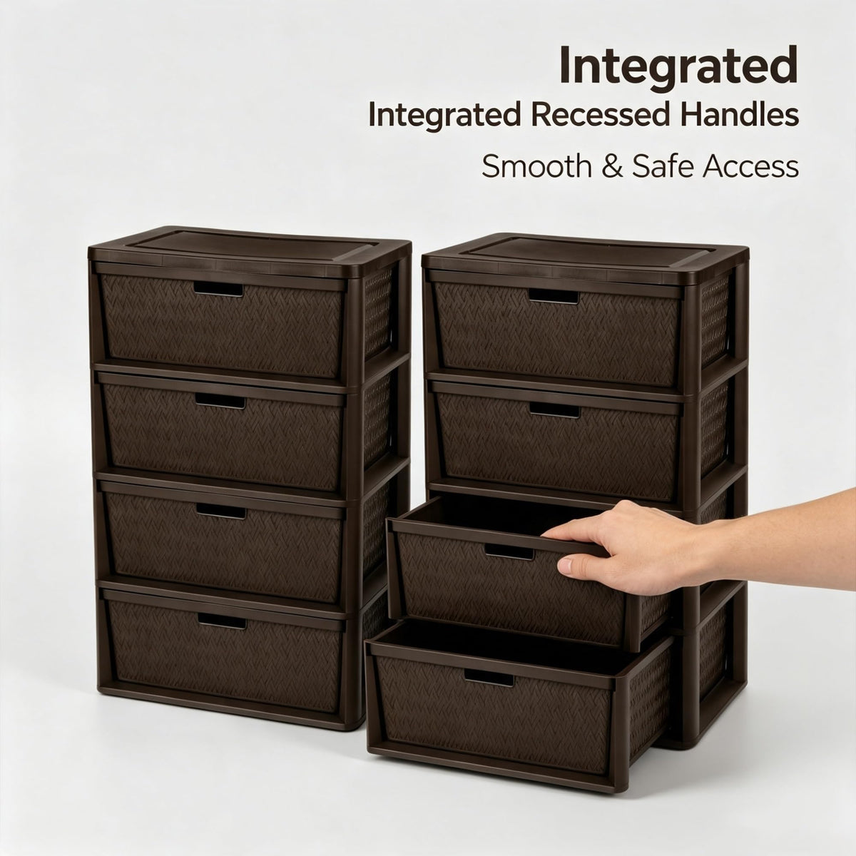 2 Pack Wide 4 Drawer Plastic Storage Tower Z442115