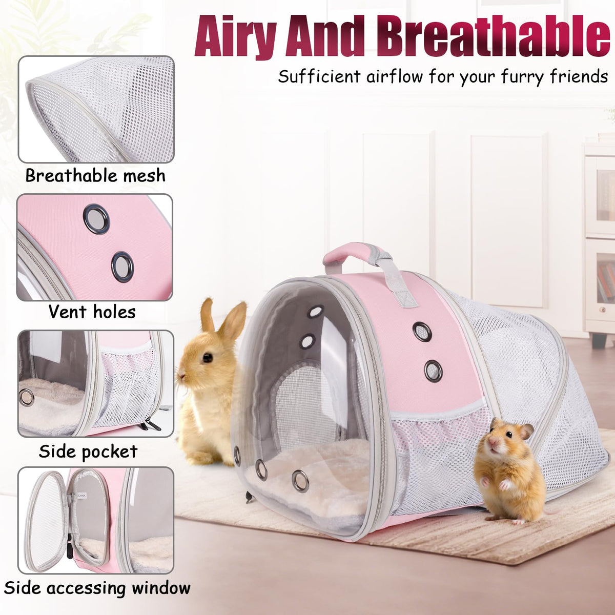 Expandable Breathable Pet Carrier Backpack W889477