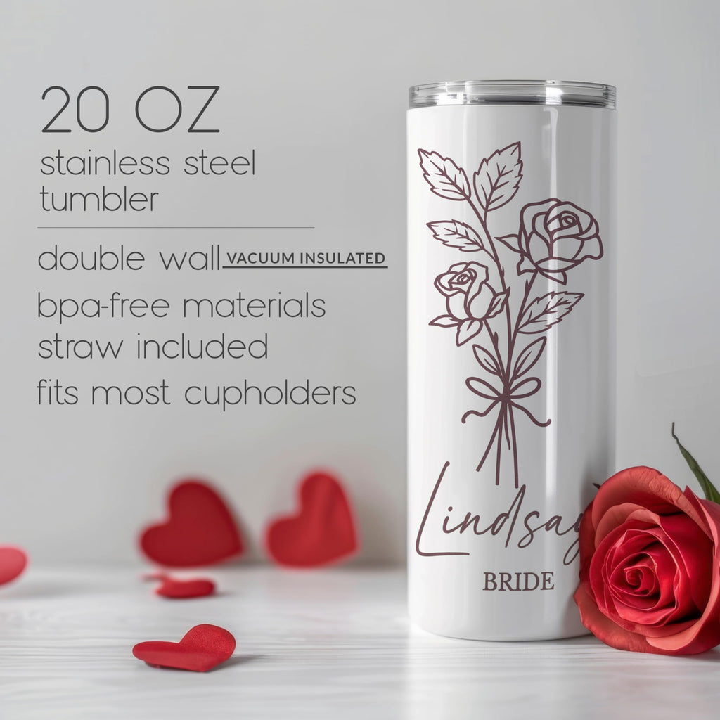 20oz Stainless Steel Tumbler with Straw H352