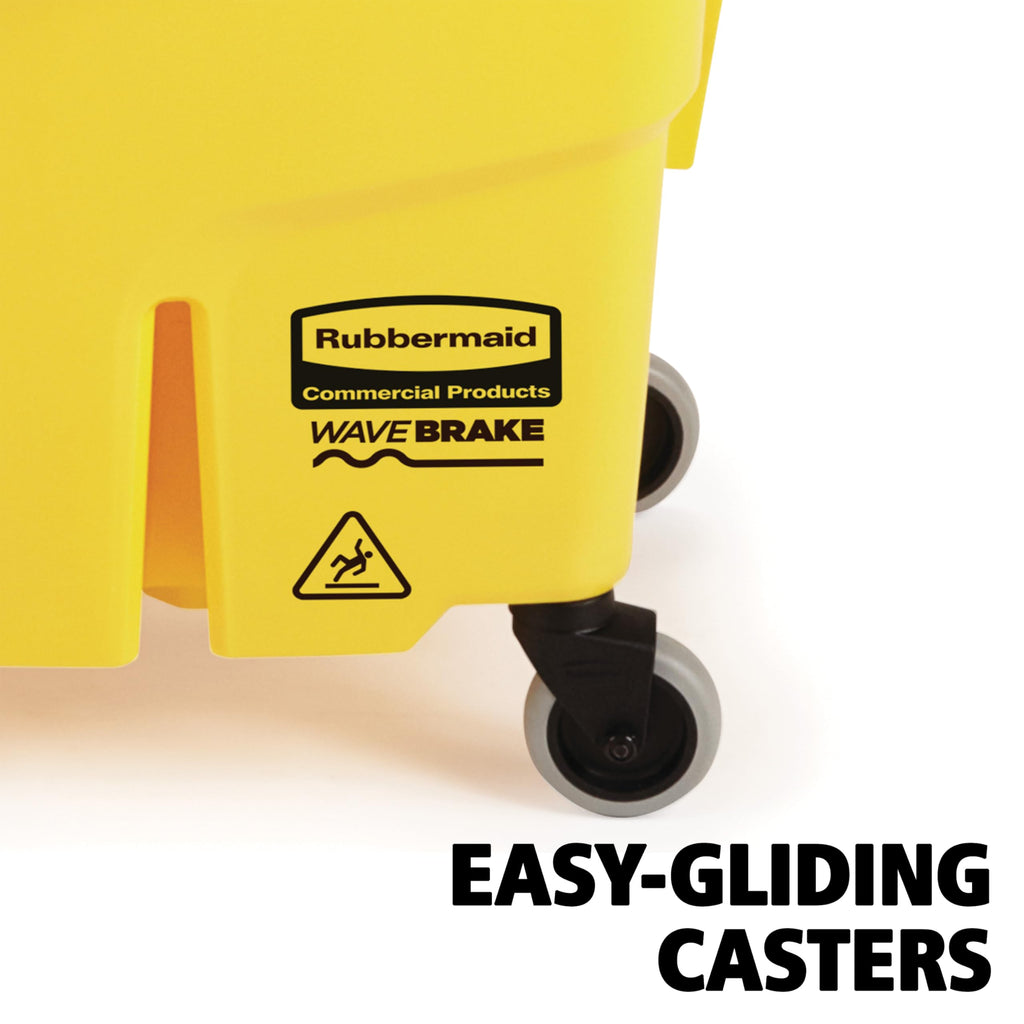 26 Qt. Side-Press Mop Bucket and Wringer Combo on Wheels, Yellow A90494
