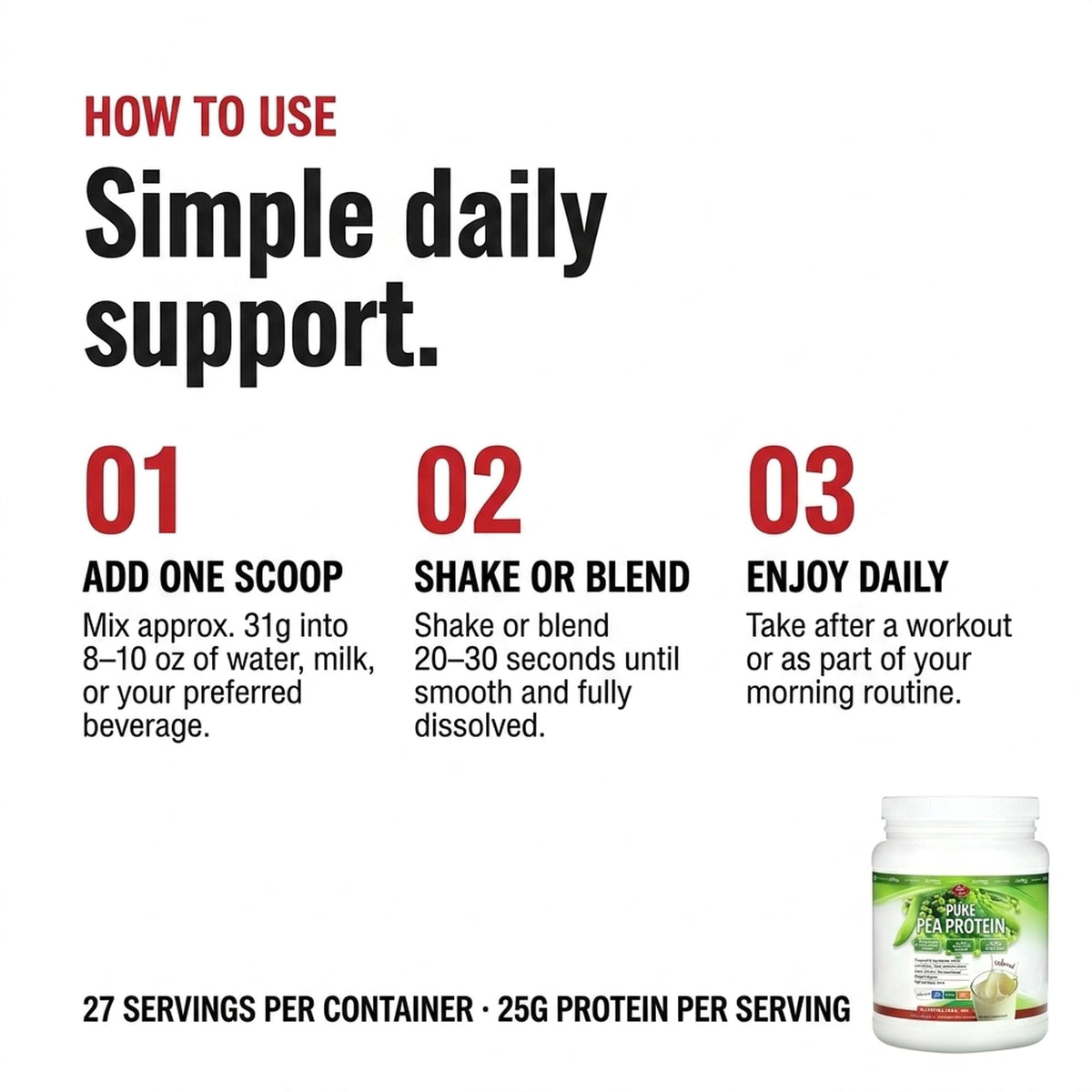 Unflavored Pea Protein Powder B485