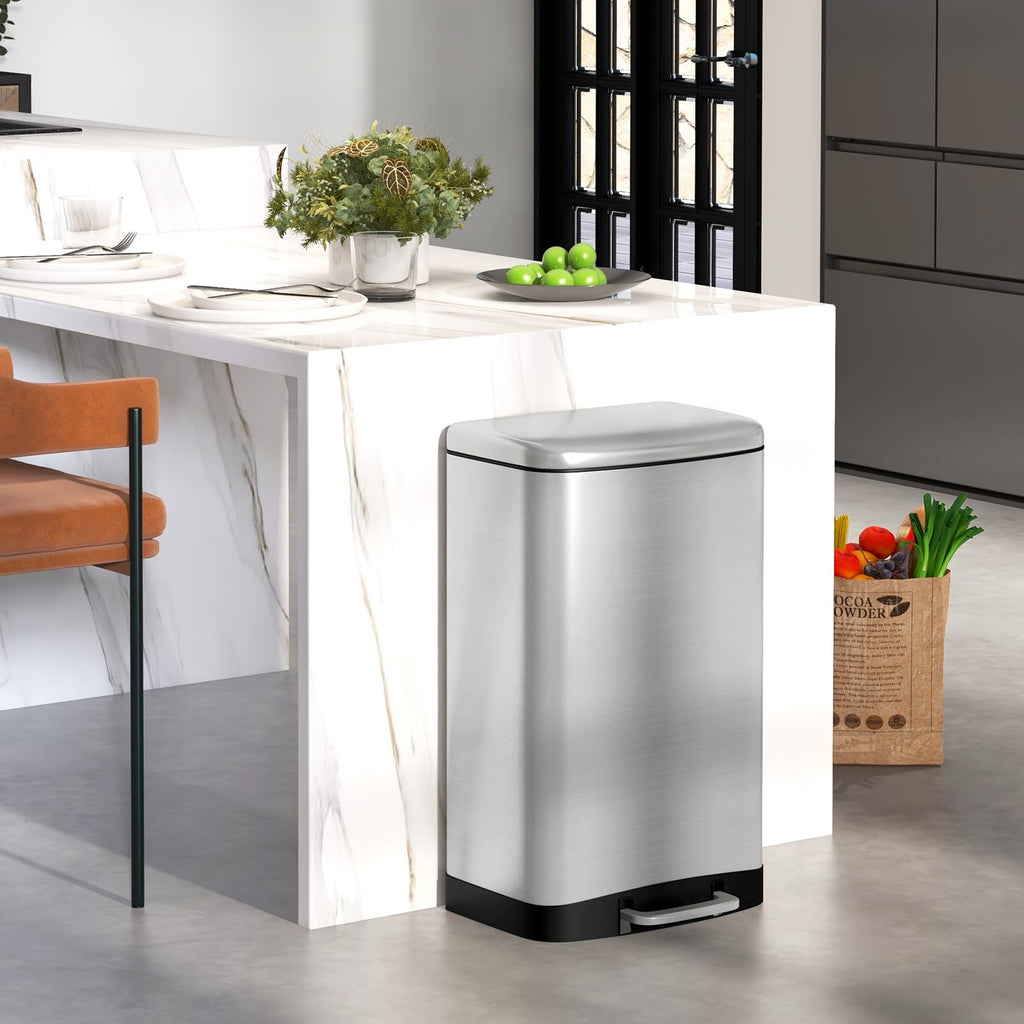 13.2 Gal Stainless Steel Step-on Trash Can N76260
