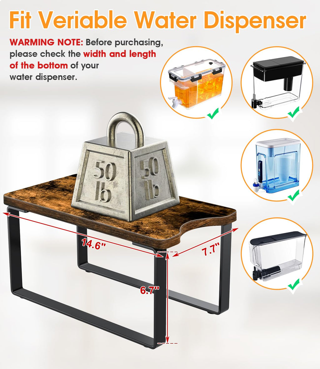 Wood Water Filter Dispenser Stand with Drip Tray T47948