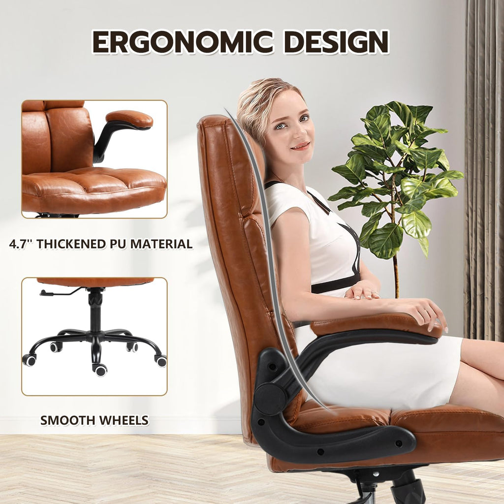 Executive Office Chair, PU Leather Ergonomic Desk Chair P84026