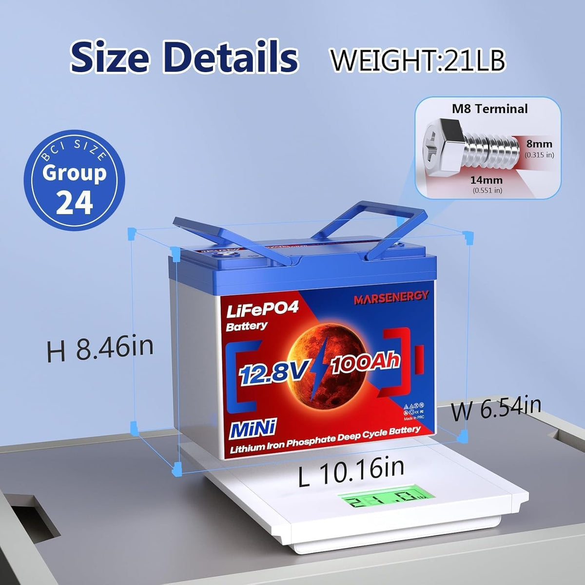 12V 100Ah LiFePO4 Lithium Battery E732