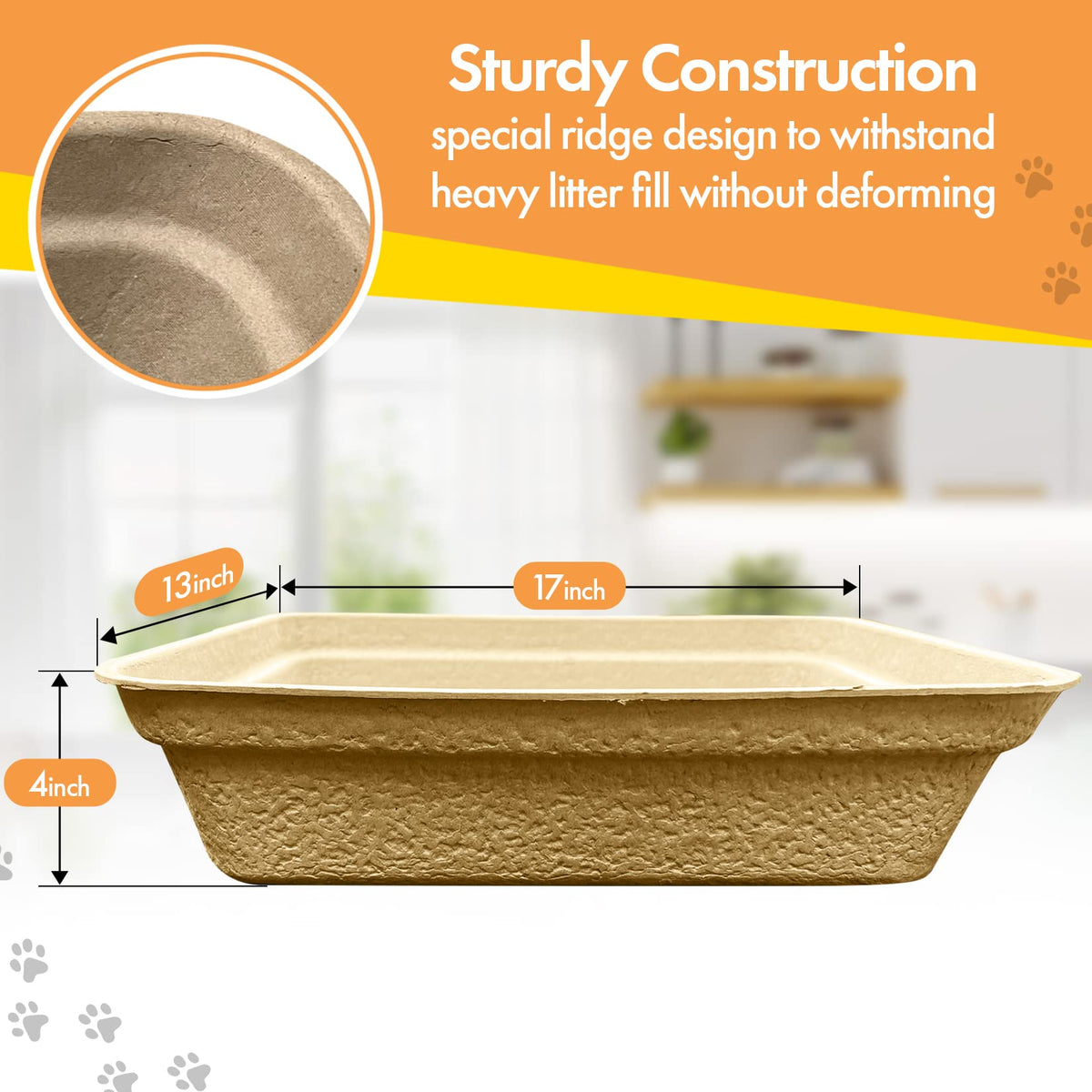 Disposable Litter Boxes Brown Large 6-Pack D758556