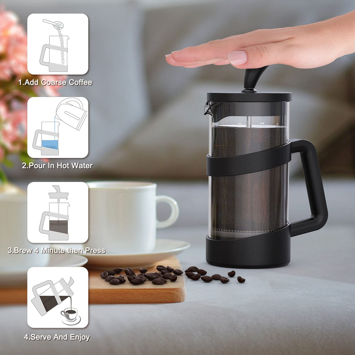 34 oz Glass French Press Coffee Maker C49521