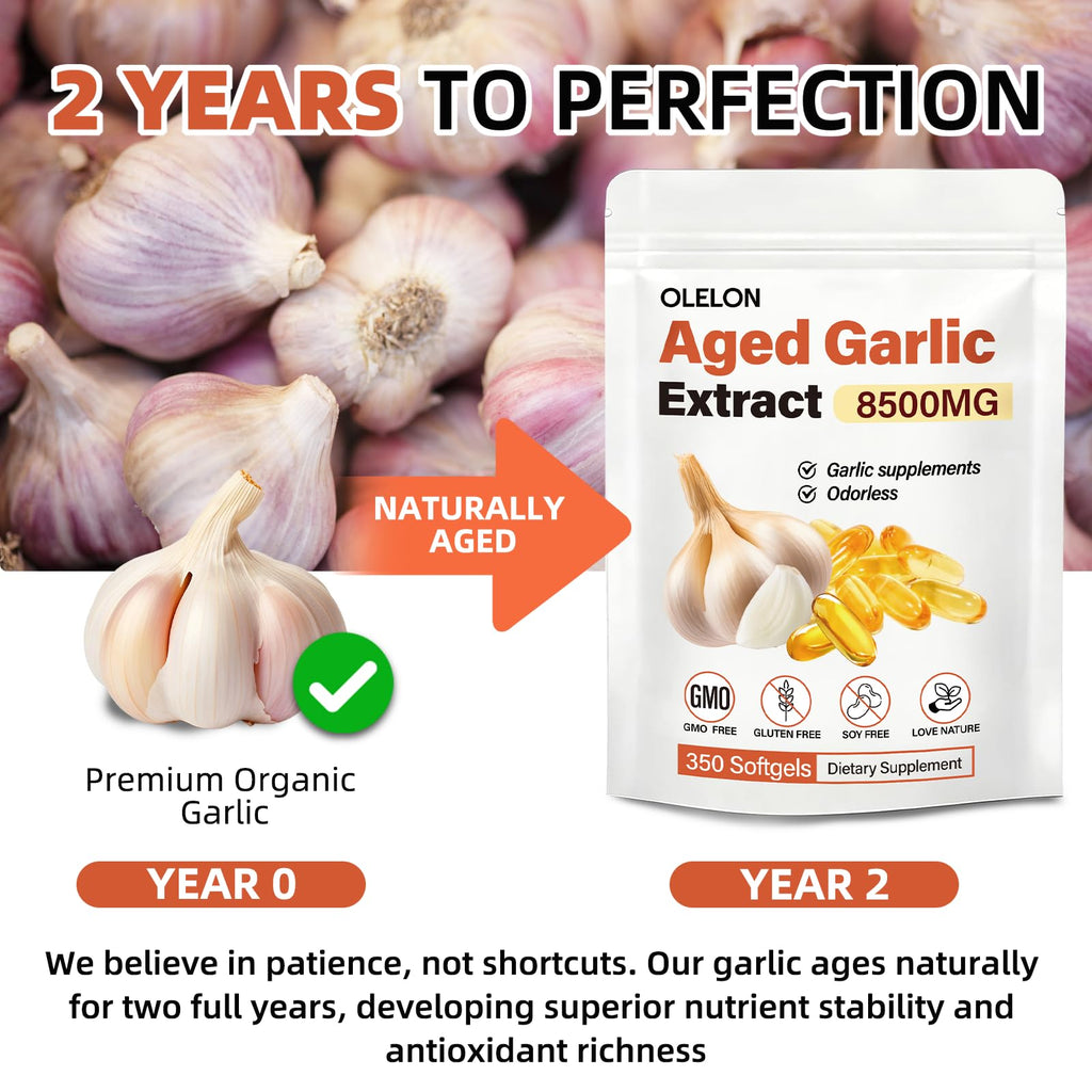 Aged Garlic Extract 350 Softgels Odorless Organic Garlic Supplement T279