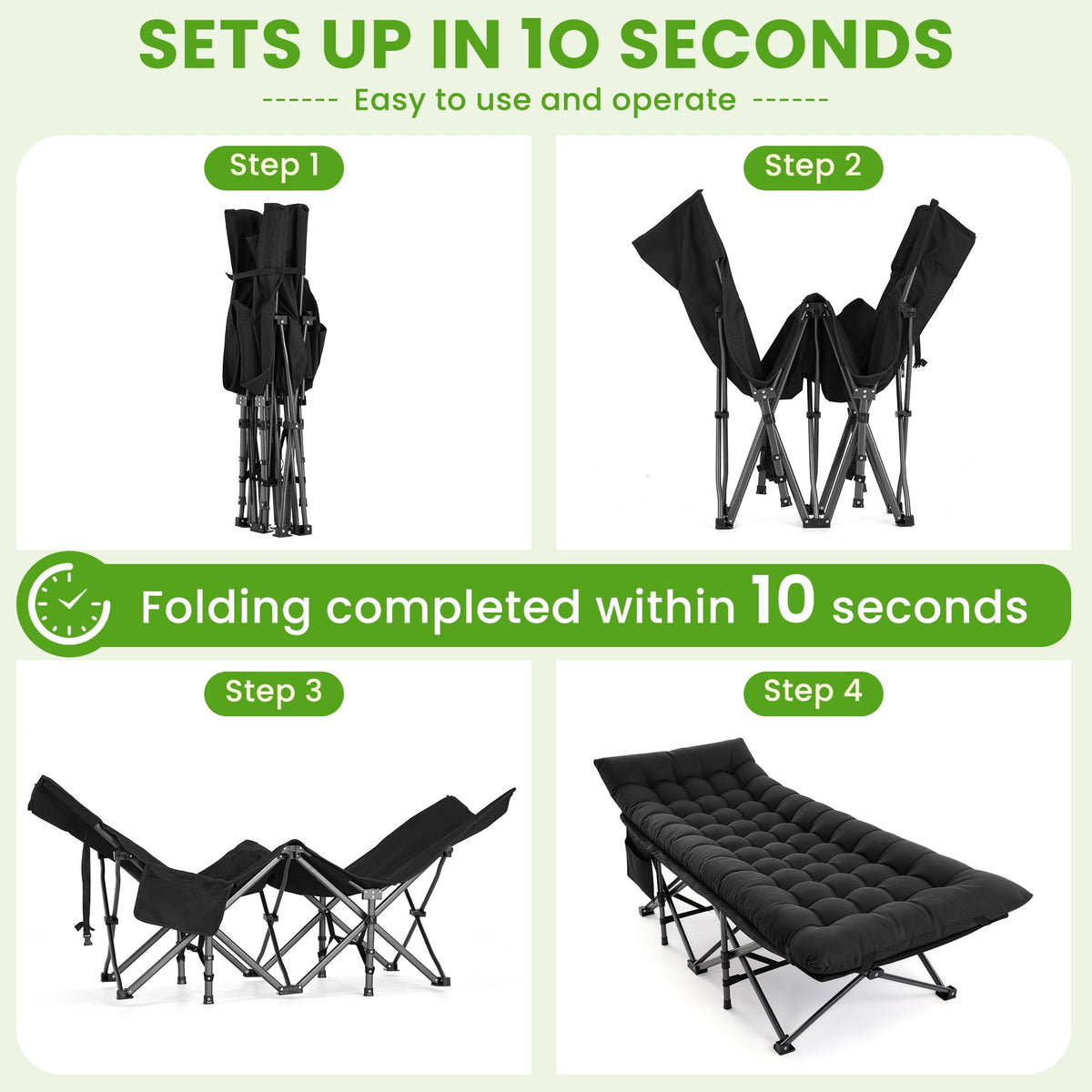 Folding Camping Cot with Carry Bag & Mattress X781