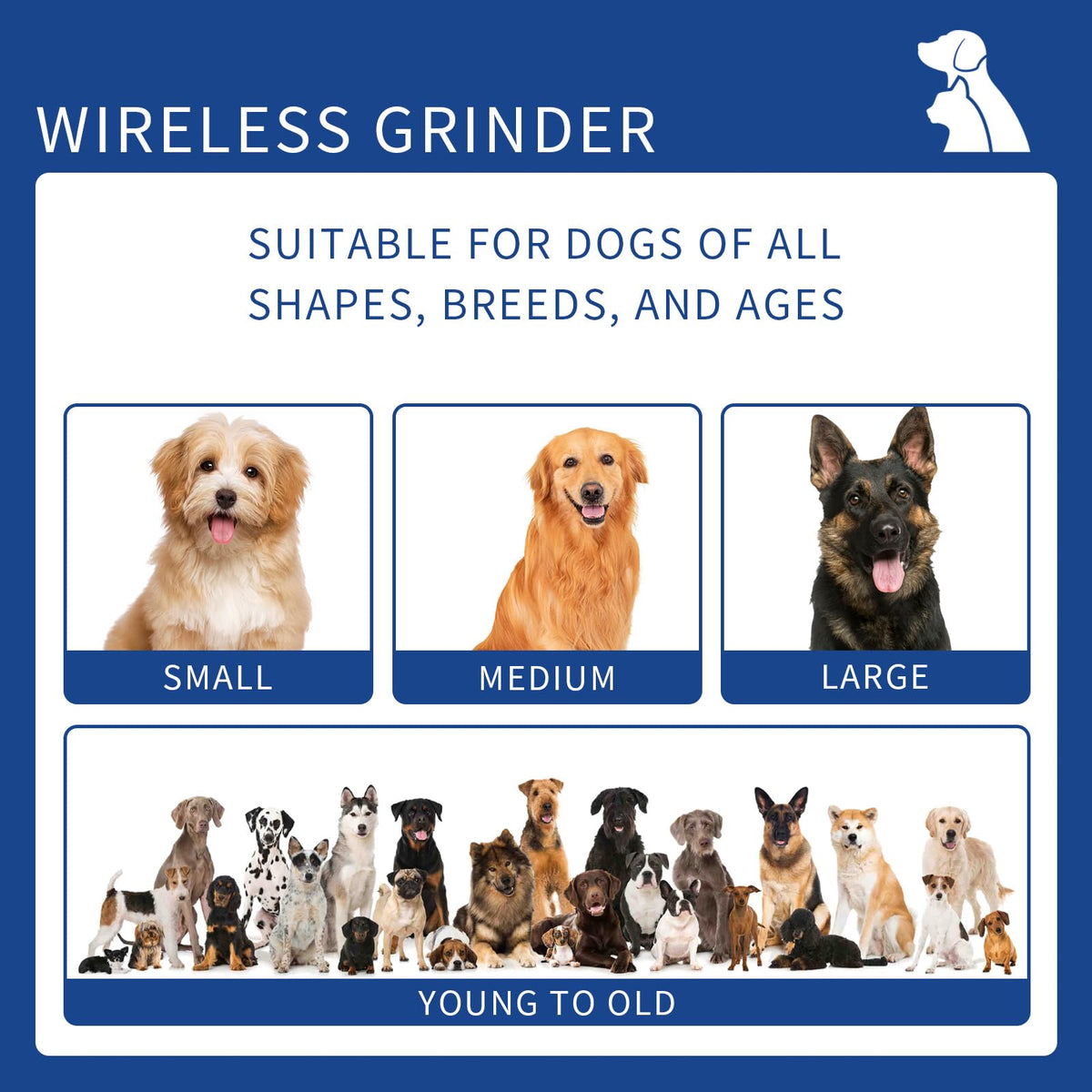 Rechargeable 9-Speed Adjustable Ultra Quiet Electric Dog Nail Grinder N555